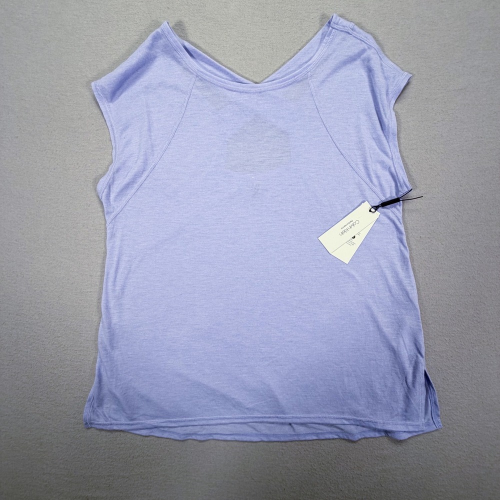 Calvin Klein Performance Top Womens Medium NWT Lavender Crisscross Open‎ Back
